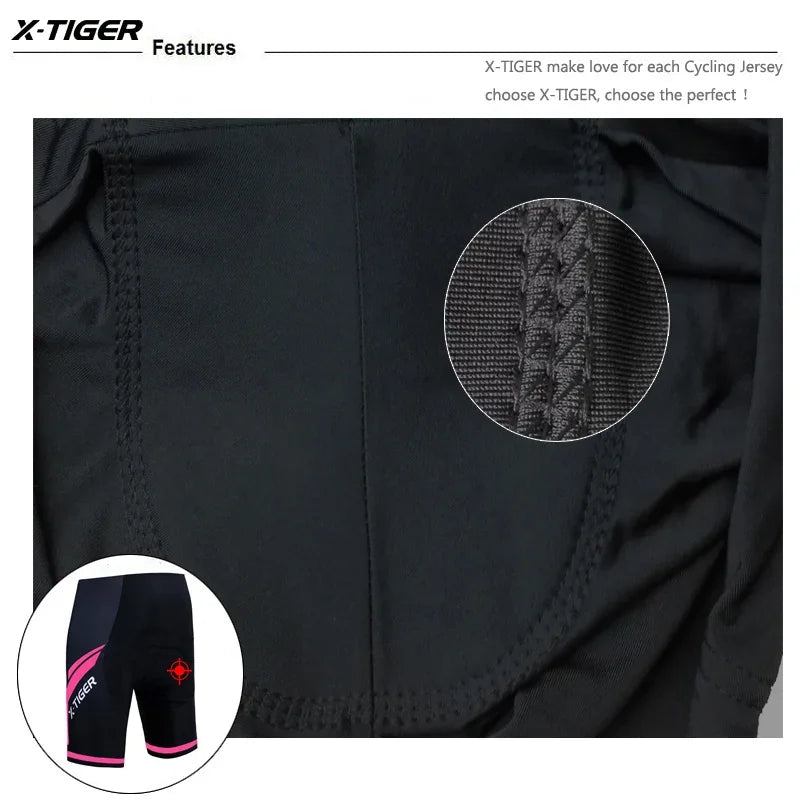 X-TIGER Women Cycling Shorts 5D Gel Padded Shockproof MTB Mountian Bicycle Shorts Road Racing Bike Shorts Summer Outfit Clothing Beauty World Shop