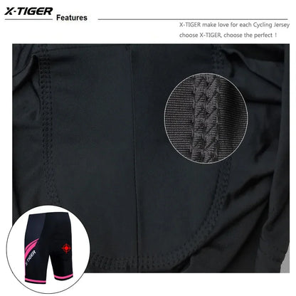 X-TIGER Women Cycling Shorts 5D Gel Padded Shockproof MTB Mountian Bicycle Shorts Road Racing Bike Shorts Summer Outfit Clothing Beauty World Shop