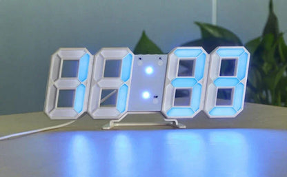 Purchase Products Clock 3D LED Digital Alarm Clock Wall Clock Time/date/temperature For Home/kitchen/office Clocks Decor Garden Beauty World Shop