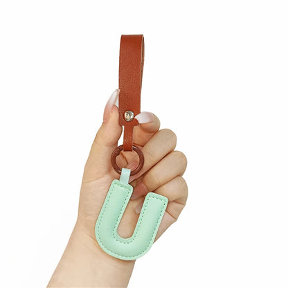 Creative PU Leather 26 Letter Keychains Fashion Alphabet Keyrings Handbag Ornaments Pendant Car Key Holder Accessories Gifts Beauty World Shop