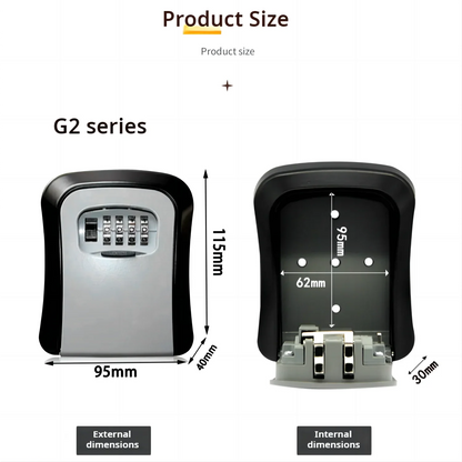 HEE RAK Key Lock Box 4 Digit Password ABS Metal Dial Storage Management Anti-theft Wall Mounted Large Space Safe Box Beauty Trend Shop