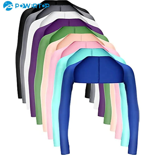 1Pair Cooling Shawl Arm Sleeves Sun Protection for Women Men with Finger Hole for Golfing, Driving, Riding, Fishing Beauty World Shop