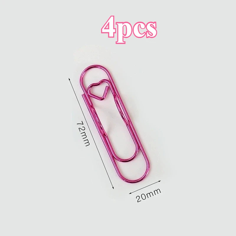 4Pcs Multifunctional Love Pen Clip, Portable Hanging Pen Button Fixed Seat Paper Clip for Notebook Stationery Accessories Beauty World Shop