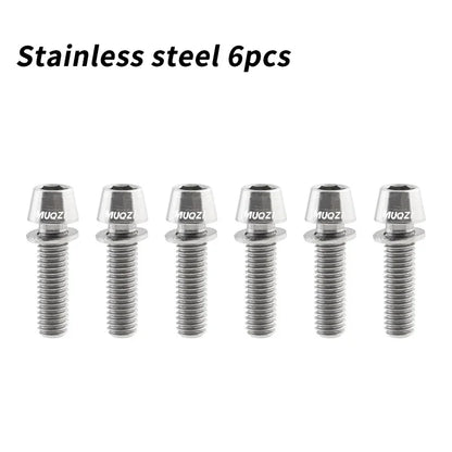 MUQZI 6pcs Stem Bolts M5x17mm Bicycle Handlebar Stem Screw With Washer MTB Road Bike Stem Riser Screw Beauty World Shop