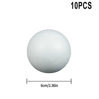 10pcs Solid Foam Ball Polystyrene Balls 50mm-100mm  Round DIY Accessory Handmade For Party Celebration Christmas Decoration Beauty World Shop