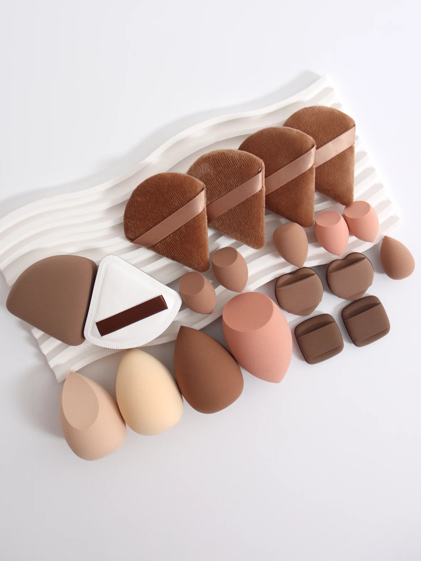 20 Pcs Pink Makeup Sponge and Makeup Puff Set Suitable for Face Cream and Powder Concealer Powder Makeup Machine Beauty World Shop