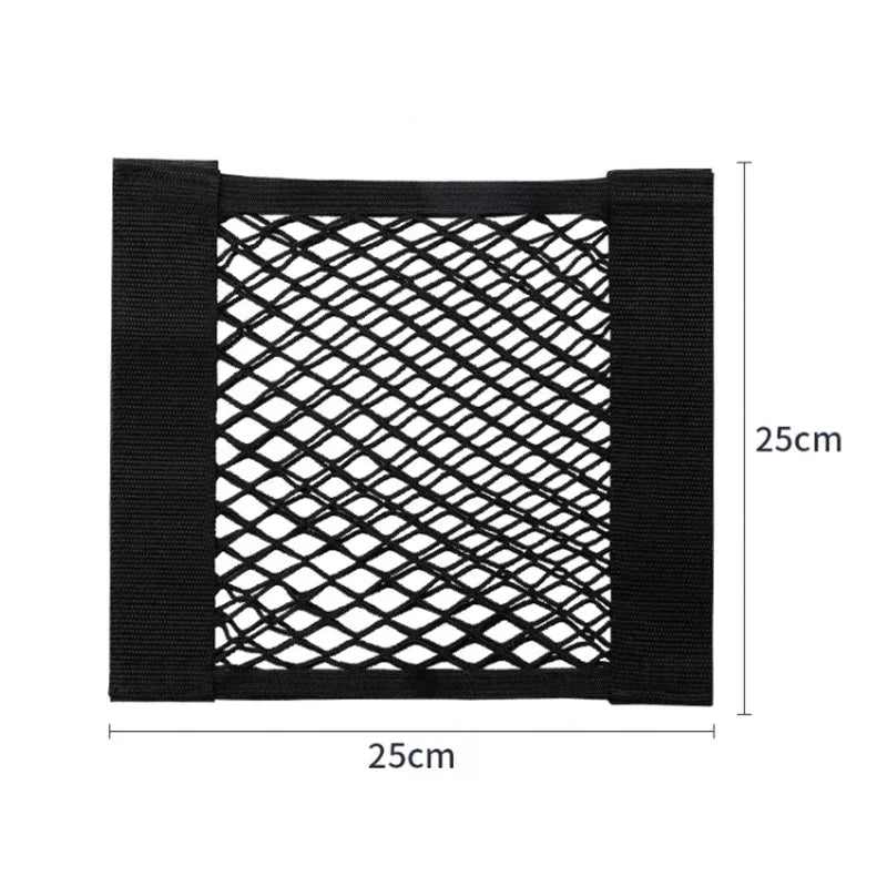 Car Storage Net Stretchable Mesh Pocket Net Magic Elastic Sticker Universal Rear Mesh Trunk Seat Bag Pocket Cage Auto Organizer Beauty World Shop