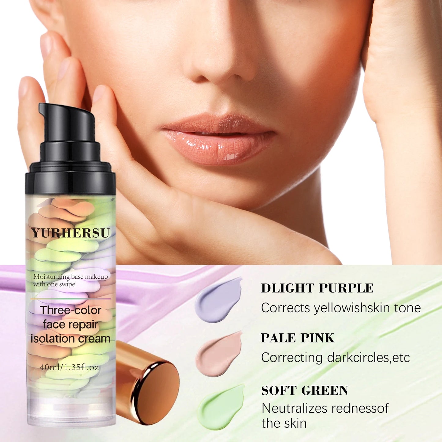 Three color press release cream concealer isolate makeup facial base brightening cream Beauty World Shop