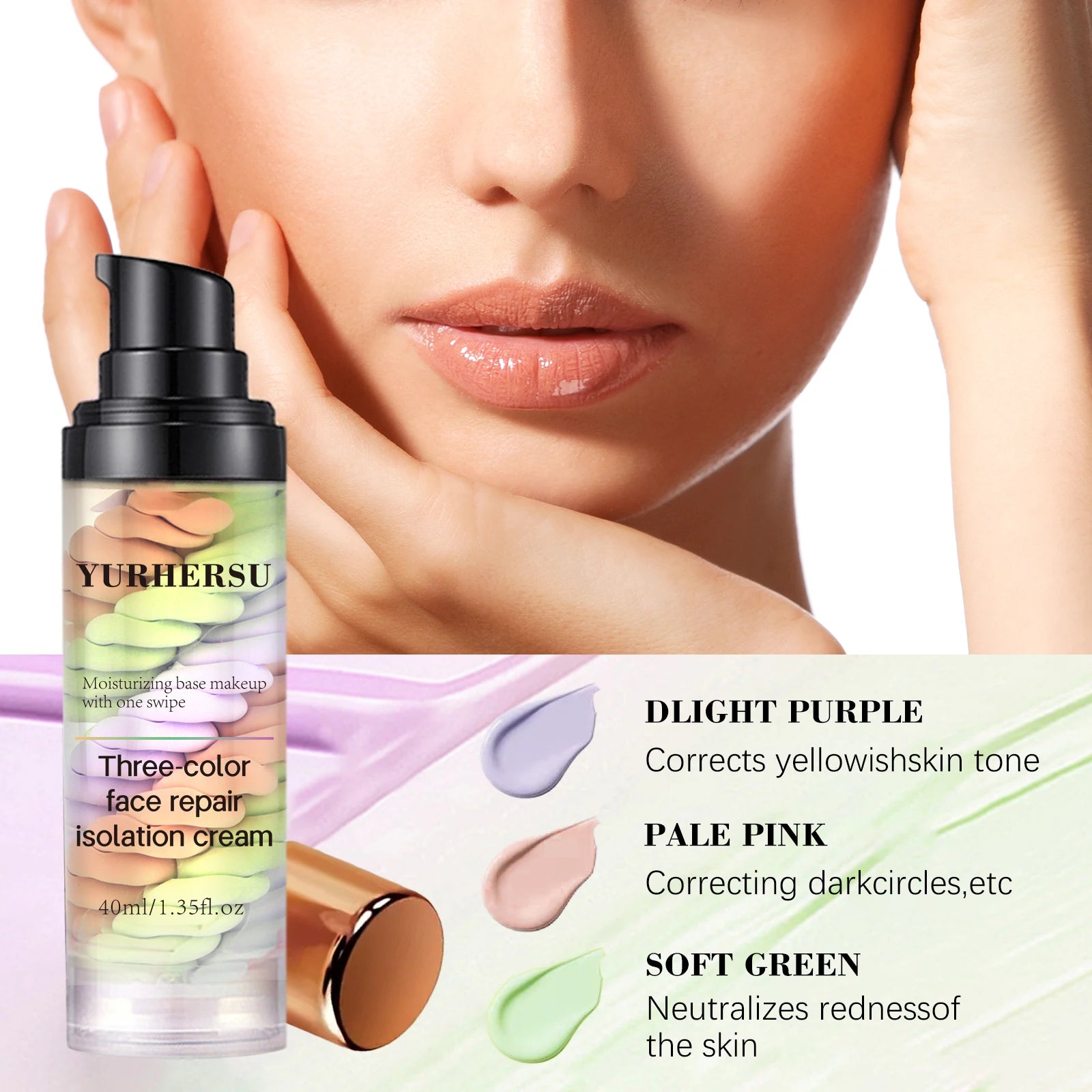 Three color press release cream concealer isolate makeup facial base brightening cream Beauty World Shop