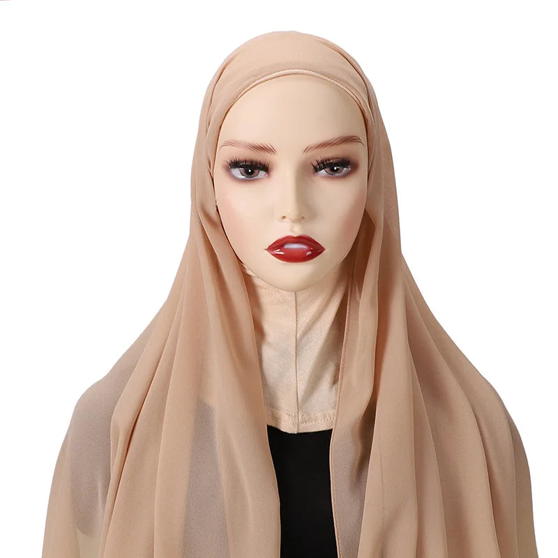 Full Cover Inner Muslim Chiffon Hijab Instant Scarf Islamic Cap Head Wear Caps Underscarf Bone Bonnet Headcover Beauty World Shop