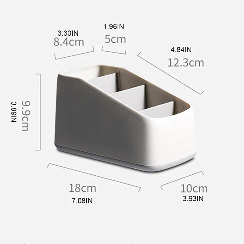 Remote Control Holder 4 Slot Desktop Storage Box Tv Remote Control Phone Trapezoidal Basket Stationery Organizer Case Home Hotel Beauty Trend Shop
