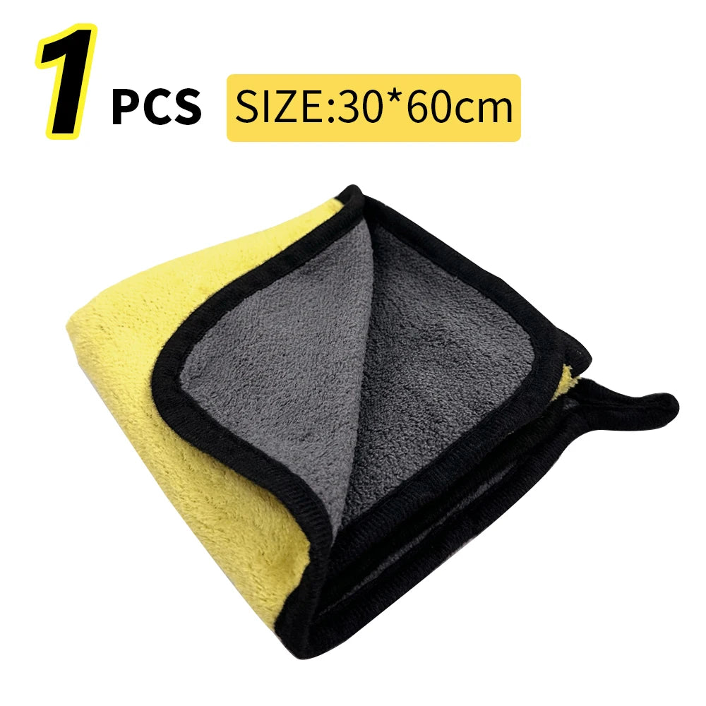 Car Wash Microfiber Towel 30x30/60CM Car Cleaning Drying Cloth Hemming Car Care Cloth Detailing Car Wash Towel Beauty Fashion