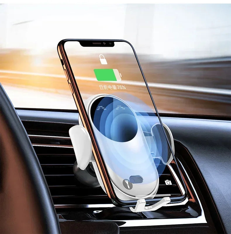 Infrared Induction Car Wireless Charger Stand Car Air Vent Clamp for iPhone 16~12 Pro Max Samsung Galaxy S25/S24 Fast Charging Beauty World Shop