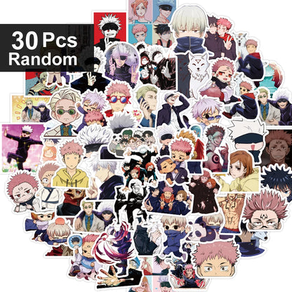 30/60/180pcs Cartoon Jujutsu Kaisen Stickers Cute Decals Toy Stationery Guitar Phone Bicycle Laptop Luggage Car Graffiti Kids Beauty World Shop