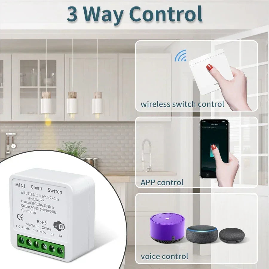 Tuya Smart WiFi Switch For Lighting RF 433MHz Wireless Switch Smart Life APP Voice Control Work With Alice Alexa Google Home Beauty World Shop