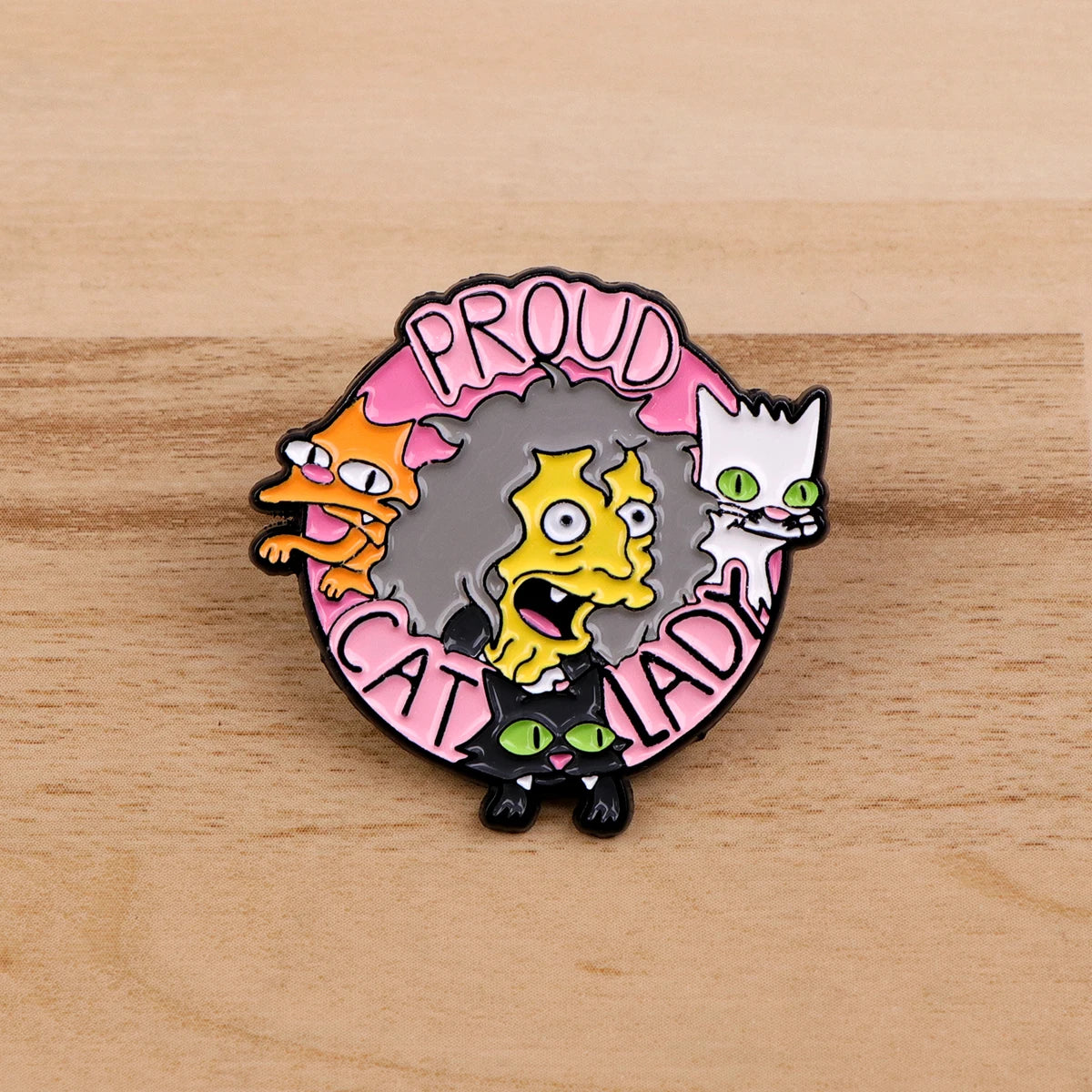 Cat Lady Enamel Pin Badges on Backpack Women's Brooches Hat Collar Lapel Pins Cartoon Jewelry Cosplay Accessories Toys Gifts Beauty World Shop