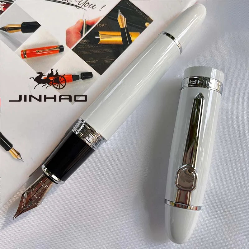 1 PCS JINHAO 159 Classic Design SIlver Trim Calligraphy Iridium Business Pen With Converter Beauty World Shop