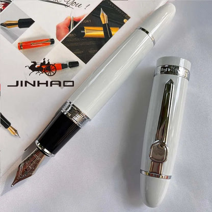 1 PCS JINHAO 159 Classic Design SIlver Trim Calligraphy Iridium Business Pen With Converter Beauty World Shop