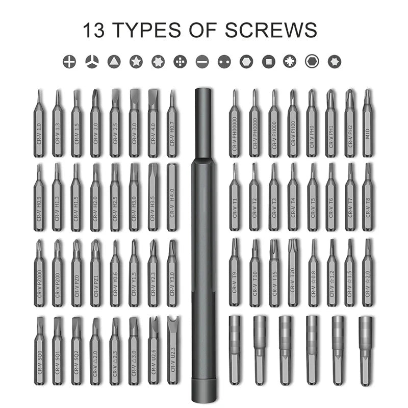 63 in 1 Precision Screwdriver Set Phillips Torx Magnetic Screw Driver Bit Professional Repair Tool Kit for IPhone Watch Camera Beauty World Shop