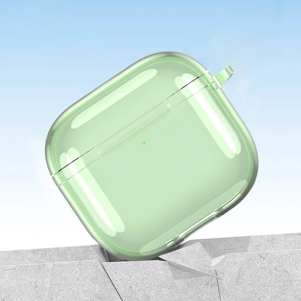 Soft TPU Shockproof Clear Case Cover for Apple AirPods 4 2024 with Carabiner and Anti Fall Protection