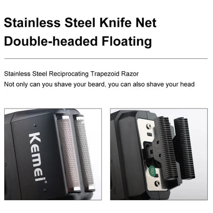 Kemei Rechargeable Cordless Shaver for Men Twin Blade Reciprocating Beard Razor Face Care Multifunction Strong Trimmer  KM-1102 Beauty World Shop