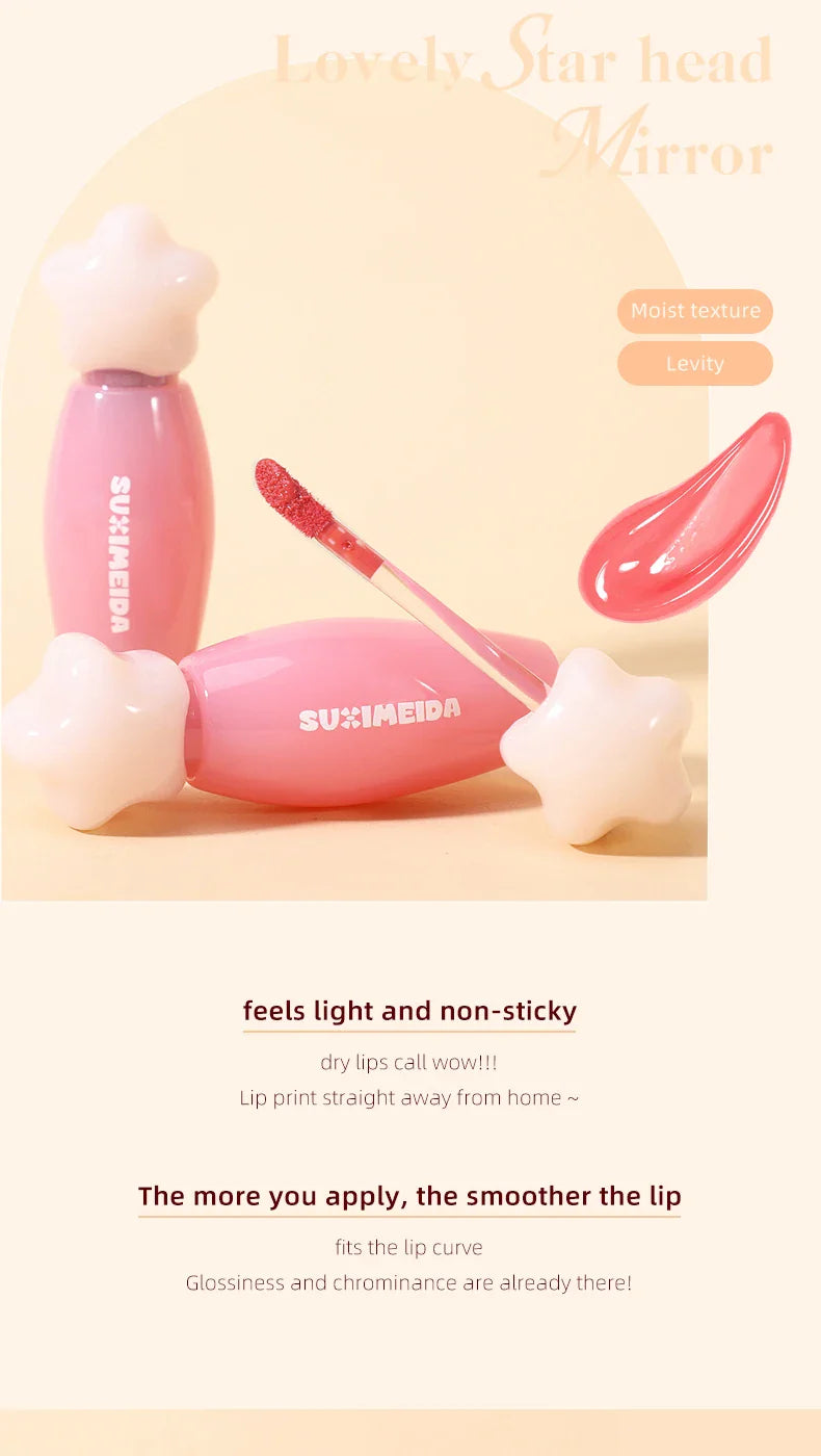 Suximei Da Hydrating Lip Lacquer - Glass Jelly Finish, Korean Style, Brightens Complexion Beauty Trend Shop