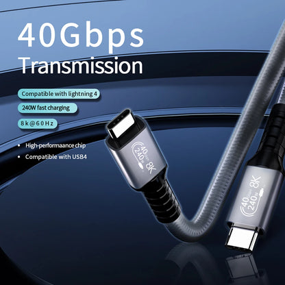 UGOURD USB4 Cable 40Gbps 240W Thunderbolt 4 Type C Fast Charging Cable Thunderbolt3 USB C to C Data Transfer Cable For EGPU Beauty World Shop