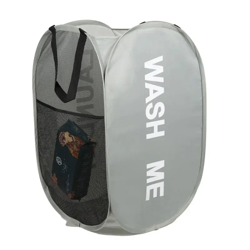 Mesh Pop-up Laundry Basket, Laundry Basket, Foldable Dirty Clothes Storage Basket, Large Capacity Storage Basket Beauty World Shop