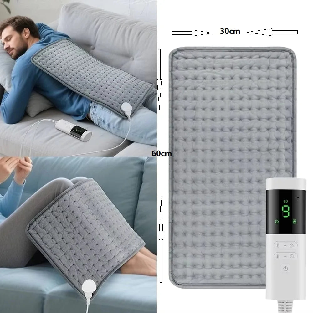 Electric Heating Massage Pad, 9 Heat Levels, Constant Temperature, 4 Modes & Timer Function, Body Warming Heating Pad for Legs, Beauty World Shop