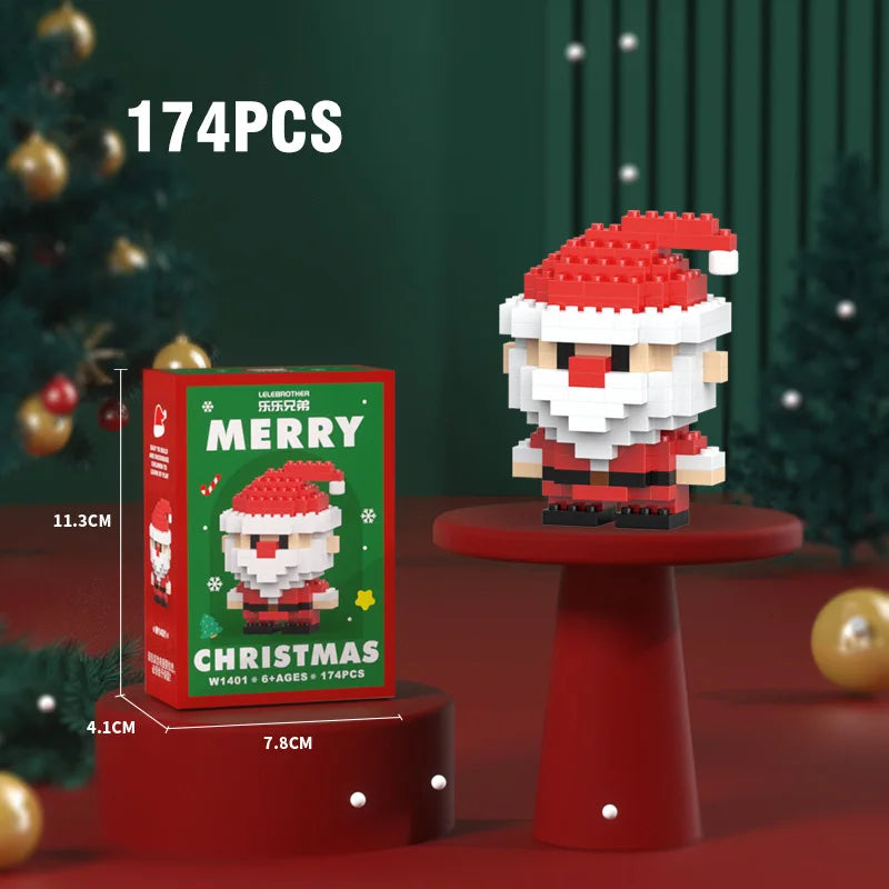 Christmas Building Block Santa Claus Snowman Elk Tree Micro Brick Puzzle Assembly Model Home Decoration Xmas Party Gift Kid Toy Beauty World Shop
