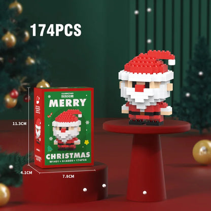 Christmas Building Block Santa Claus Snowman Elk Tree Micro Brick Puzzle Assembly Model Home Decoration Xmas Party Gift Kid Toy Beauty World Shop