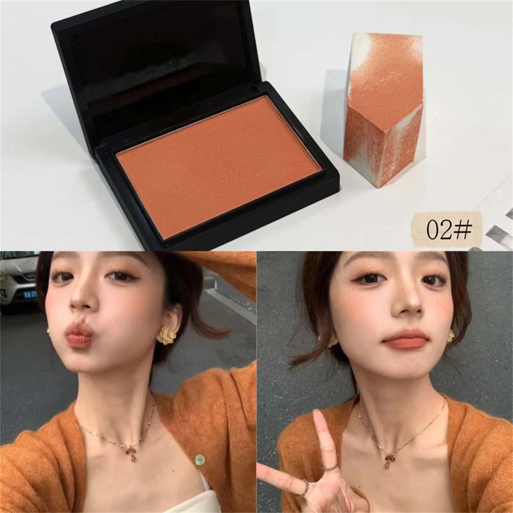Monochrome Matte Blusher Palette Soft Silky Cheek Natural Facial Rouge Plate Lasting Nude Low Saturation Powder Blusher Disk Beauty World Shop