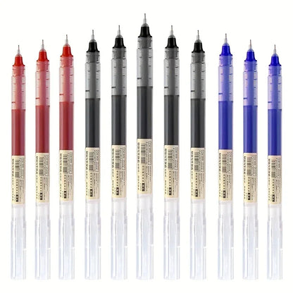 10Pcs High Quality Needle Type Gel Pen Straight Liquid Ballpoint Pens Perfect Kawaii Stationery for School/Office Writing Supply Beauty World Shop