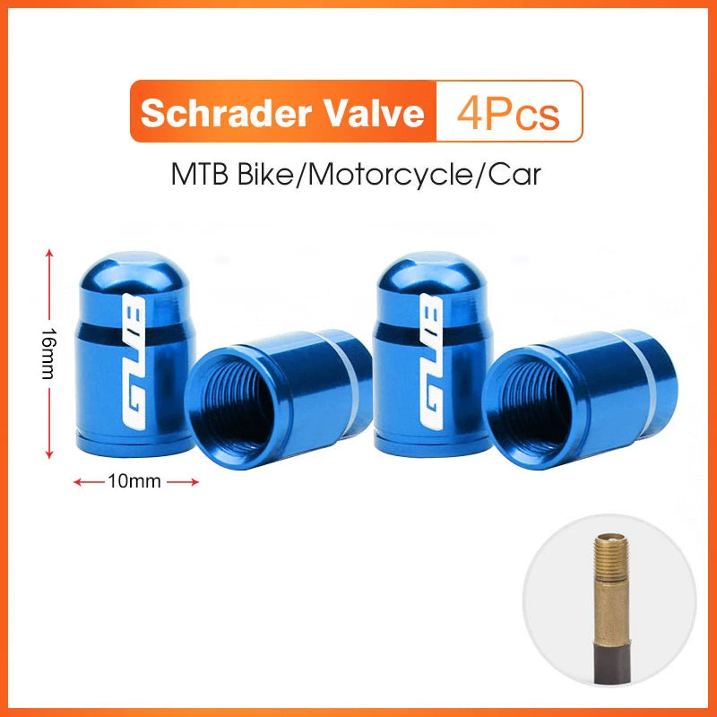 2pcs GUB Aluminum CNC Bicycle Tire Valve Cap MTB Road Bike Tube Tyre Gas Nozzle Cover for AV FV Schrader Presta Valve Dustproof Beauty World Shop