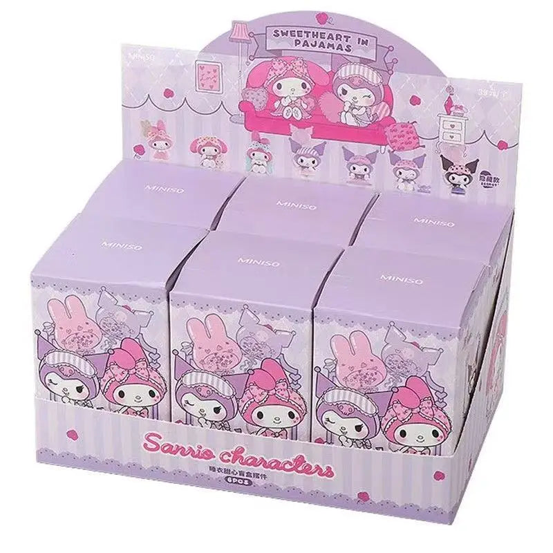 Sanrio Figure Blind Box Cute Kuromi My Melody Figures Toy Pajamas Series Collection Home Decorate For Children Christmas Gift Beauty World Shop