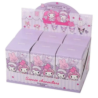 Sanrio Figure Blind Box Cute Kuromi My Melody Figures Toy Pajamas Series Collection Home Decorate For Children Christmas Gift Beauty World Shop