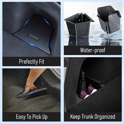 USVOTOV Trunk Organizer for Tesla Model Y Juniper Launch Refresh 2025 Rear Trunk Storage Bins Side Box Organiser TPE Accessories Beauty World Shop