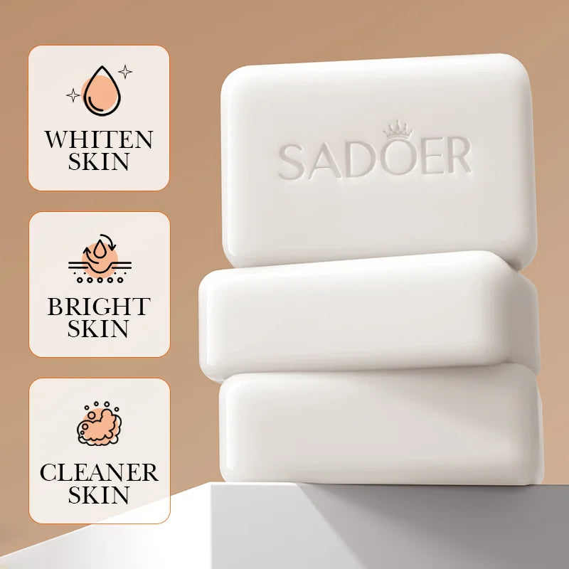 SADOER Niacinamide Arbutin Facial Soap Moisturizing Brightening Deep Cleansing Body Face Wash Foam Facial Cleanser Handmade Soap Beauty World Shop