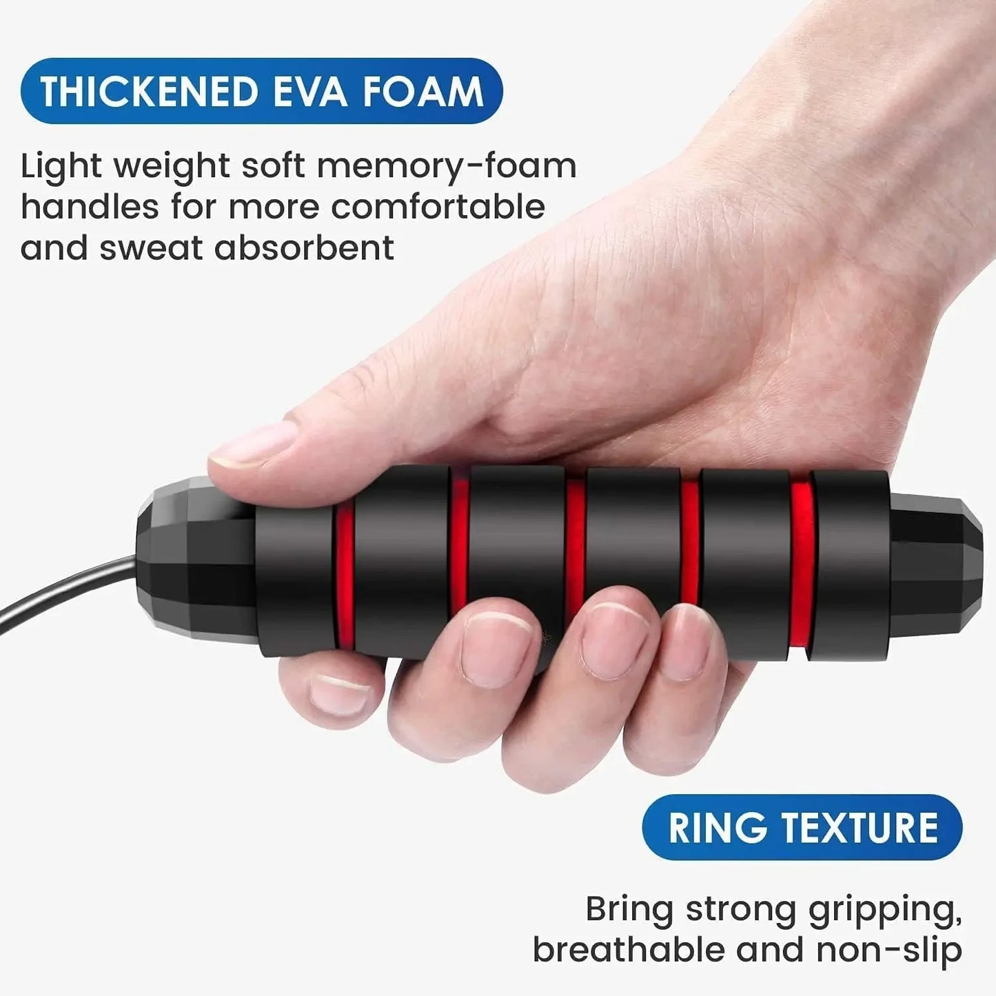 Jump Rope, Tangle-Free Rapid Speed Jumping Rope Cable with Ball Bearings for Women, Men, and Kids, Adjustable Steel Jump Rope Beauty World Shop