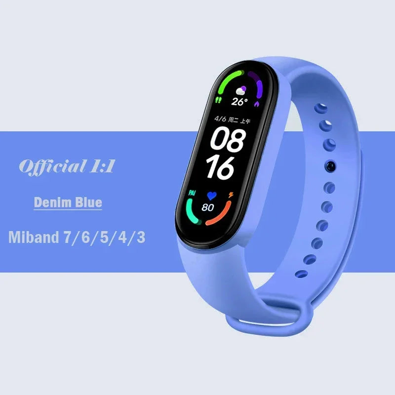 official Silicone Strap For Xiaomi Mi Band 4 5 6 7 Bracelet Sport Watch Wristband Miband4 miband7 Correa Mi band 3 4 5 6 7 Band Beauty Fashion