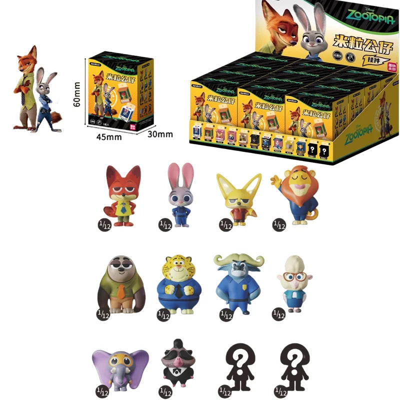 JANDOOM Disney Toy Story Stitch Mickey Mouse Winnie Zootopia Doraemon Action Figure Rice Grains Doll Model Blind Box Toys Gifts Beauty World Shop