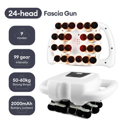 42-Heads Fascia Gun High-Frequency Vibration Body Massage Gun Back and Waist Massager Neck Shoulder Massager Muscle masajeador Beauty World Shop