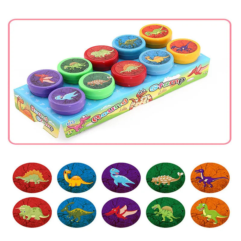 10pcs Assorted Stamps for Kids Self-ink Stamps Children Toy Stamps Smiley Face Seal Scrapbooking DIY Painting Photo Album Decor Beauty Fashion