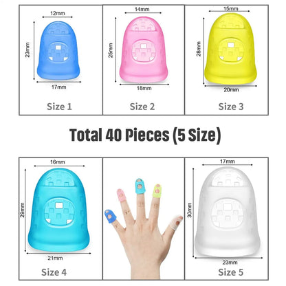 Guitar Fingertip Protectors 10 PCS Silicone Finger Guards 5 Sizes Beauty World Shop