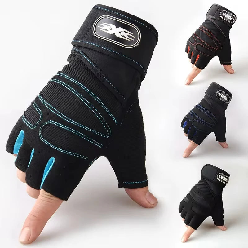 1Pair Gym Gloves for Men Women Fitness Weight Lifting Wristband Gloves Training Sports Exercise Cycling Glove Shockproof Beauty World Shop