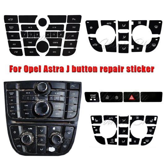 For Opel Astra J Button Sticker Climate Radio Panel Repair For Vauxhall Astra J GTC Car Accessories Refinishing Meriva B Switch Beauty World Shop