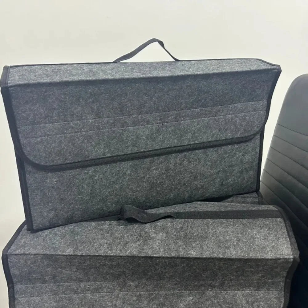 Gray Anti Slip Compartment Boot Storage Organizer Tool Car Storage Bag Car Trunk Organizer Soft Felt Storage Box Car Accessories Beauty World Shop