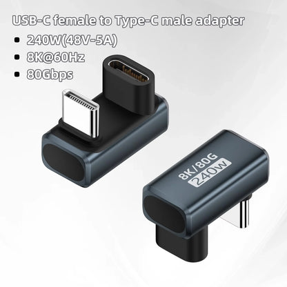 USB4.0 PD240W 8K60Hz Charger Connector for  80Gbps High Speed USB C OTG U-Shape Straight Angle dapter For Macbook iphnoe15/16