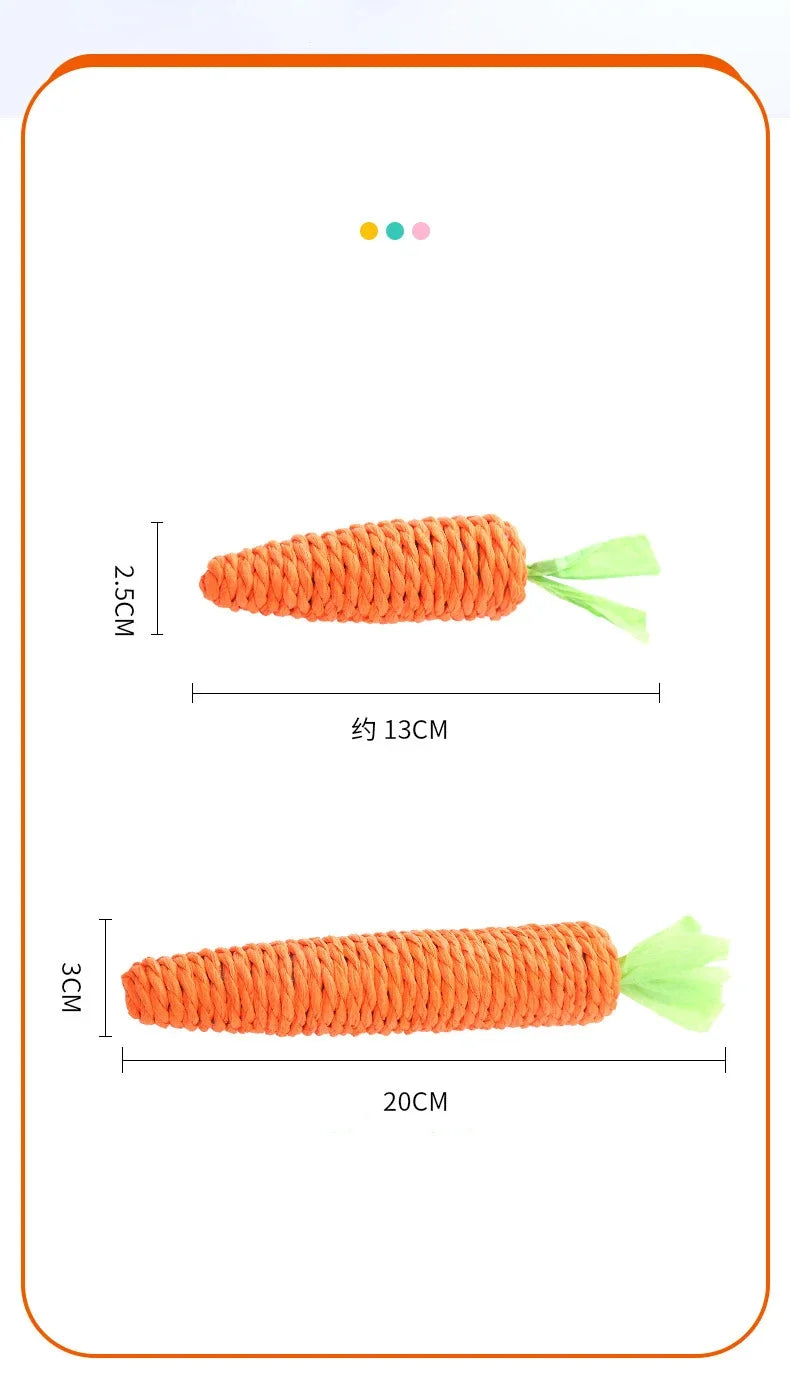 Cat Toy Carrot Sound Pet Products Bite Resistant Paper Rope Scratcher Clean Teeth Interactive Play Cat Carrot Chew Toy for Cat Beauty World Shop