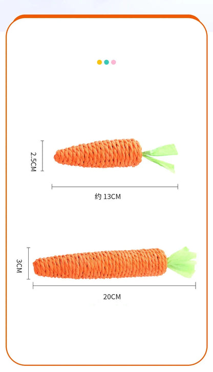 Cat Toy Carrot Sound Pet Products Bite Resistant Paper Rope Scratcher Clean Teeth Interactive Play Cat Carrot Chew Toy for Cat Beauty World Shop
